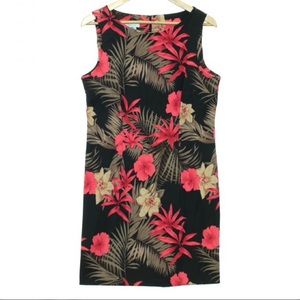 Dress barn Black Floral Sleeveless Dress Size 12